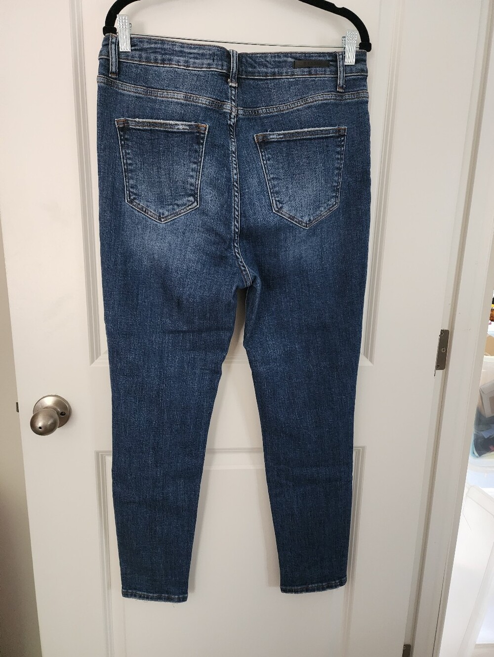 Risen High-Rise Distressed Skinny Jeans - Blue. Size 15/32. Like New Condition. - Picture 6 of 12